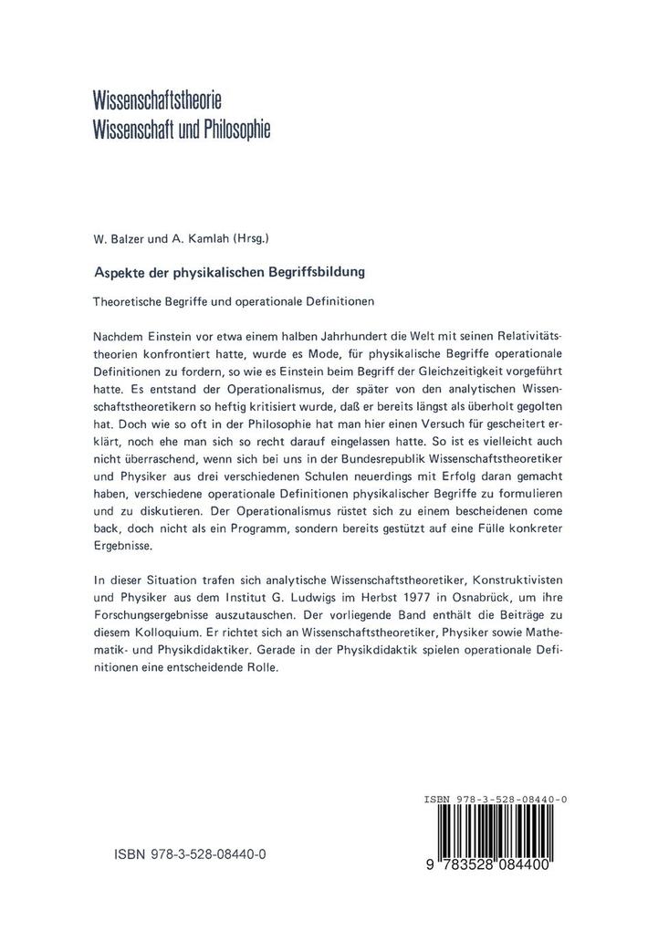 Weitere Ansicht: Aspekte der physikalischen Begriffsbildung