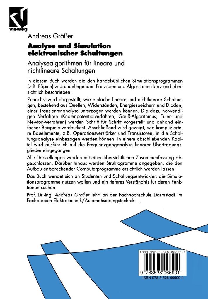 Weitere Ansicht: Analyse und Simulation elektronischer Schaltungen | Andreas Gräßer