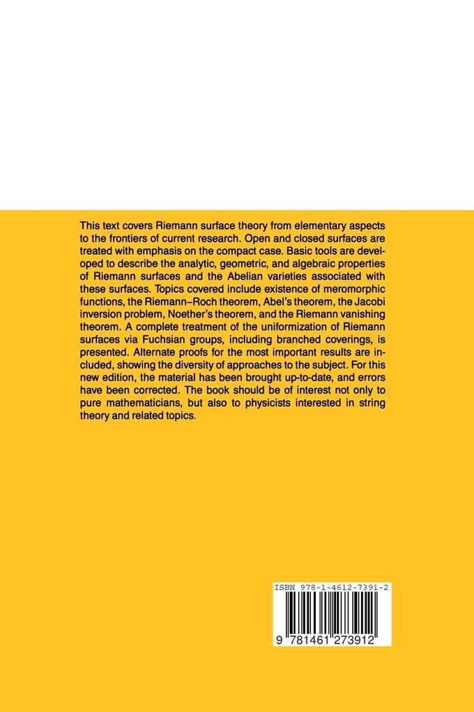 Weitere Ansicht: Riemann Surfaces | Hershel M. Farkas, Irwin Kra