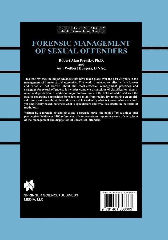 Weitere Ansicht: Forensic Management of Sexual Offenders | Ann Wolbert Burgess, Robert Alan Prentky