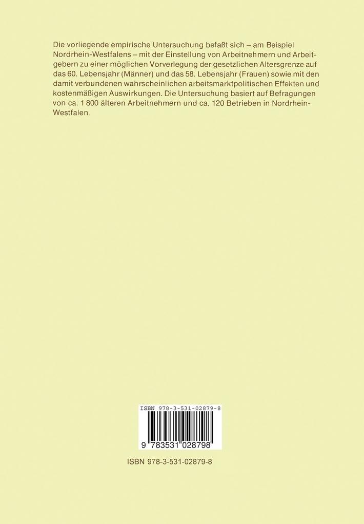 Weitere Ansicht: Altersgrenze und Arbeitsmarktpolitik | Otto Blume
