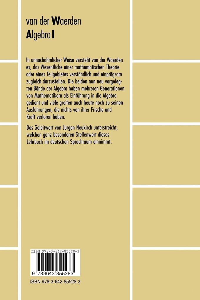 Weitere Ansicht: Algebra I | B.L.van der Waerden