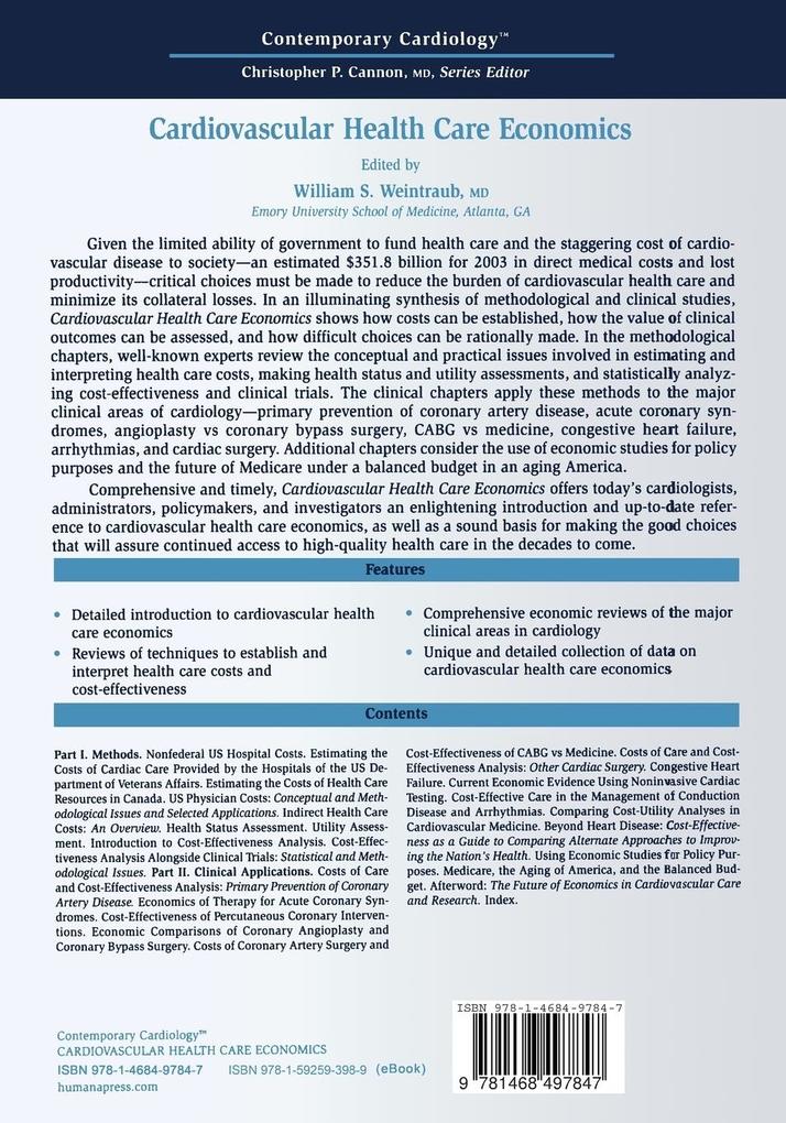Weitere Ansicht: Cardiovascular Health Care Economics