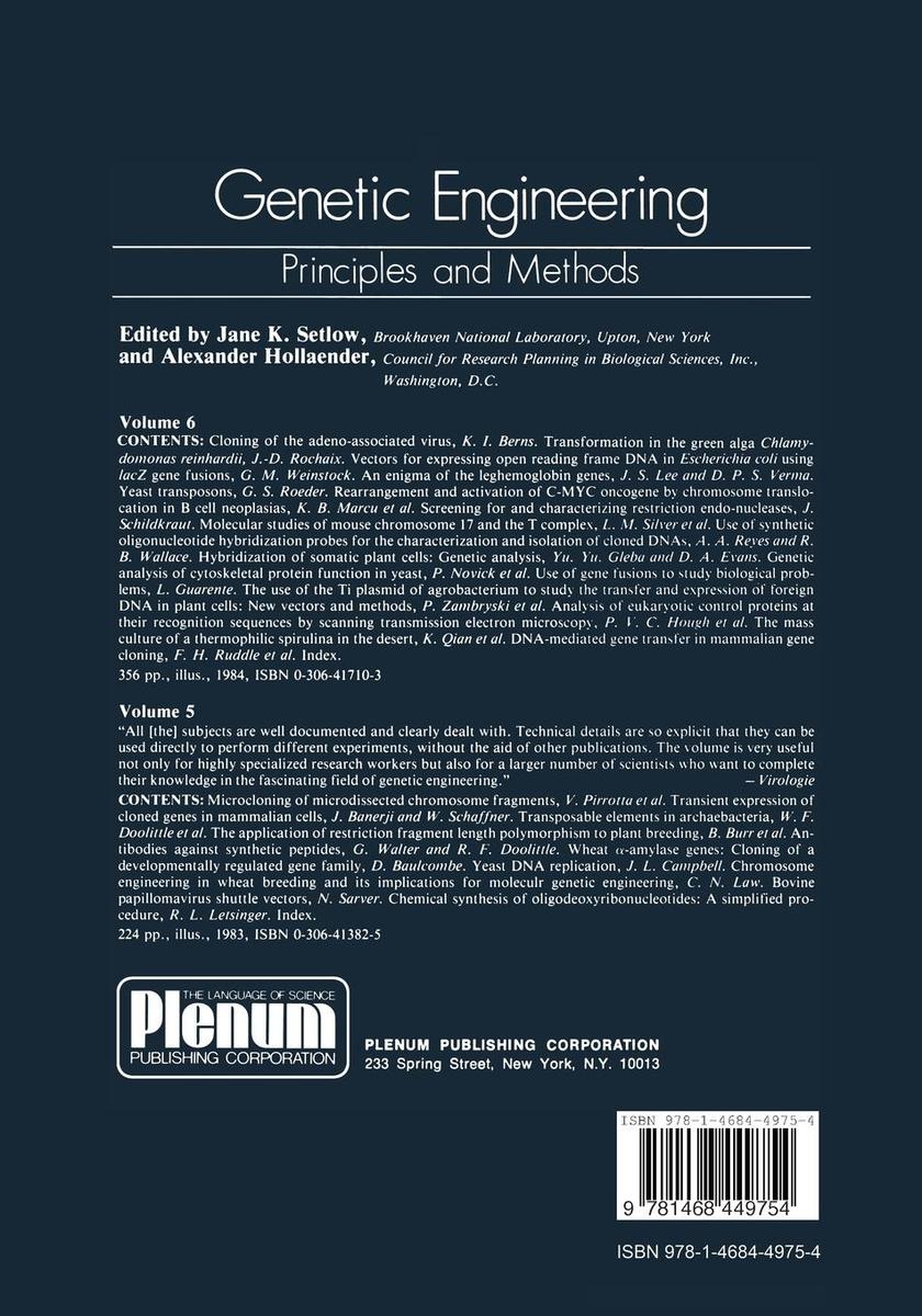Weitere Ansicht: Genetic Engineering: Principles and Methods