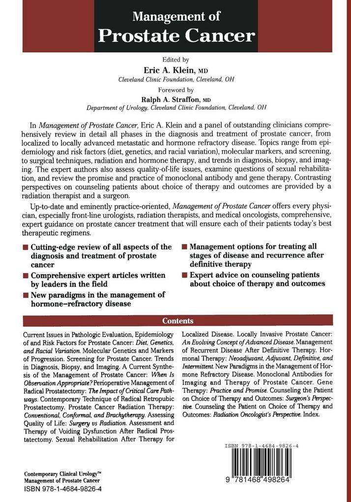 Weitere Ansicht: Management of Prostate Cancer