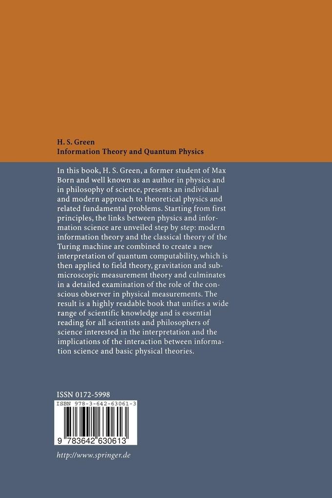 Weitere Ansicht: Information Theory and Quantum Physics | Herbert S. Green