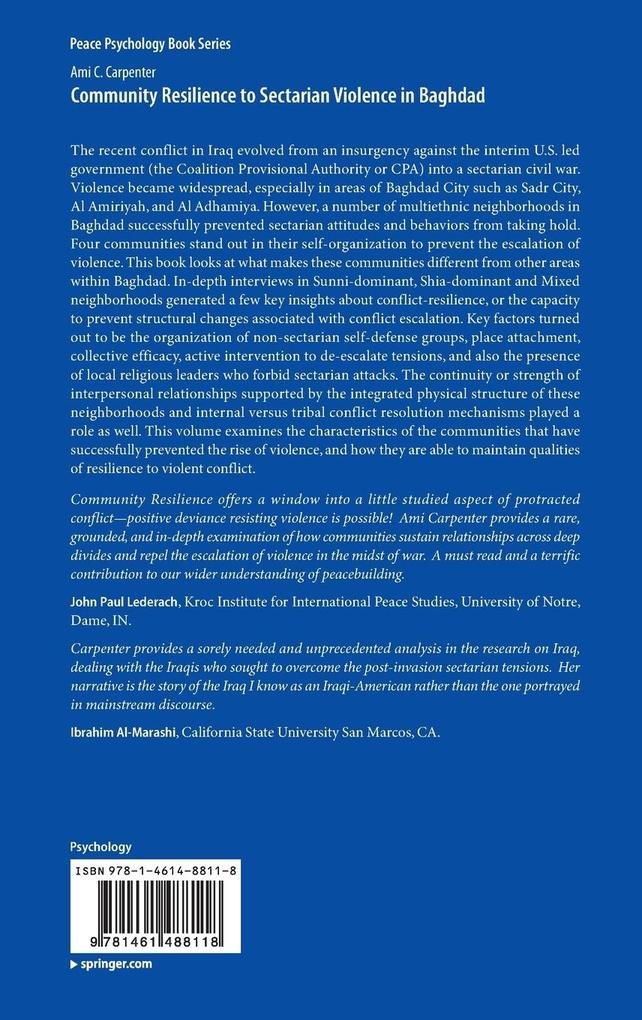Weitere Ansicht: Community Resilience to Sectarian Violence in Baghdad | Ami C. Carpenter