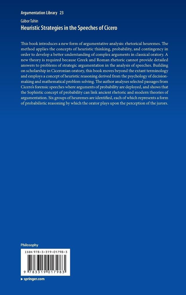 Weitere Ansicht: Heuristic Strategies in the Speeches of Cicero | Gábor Tahin