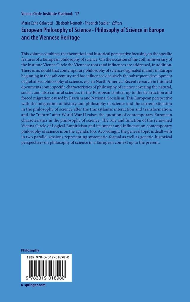 Weitere Ansicht: European Philosophy of Science - Philosophy of Science in Europe and the Viennese Heritage