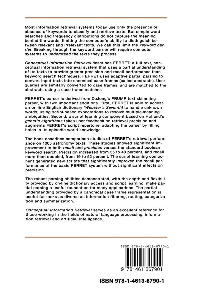 Weitere Ansicht: Conceptual Information Retrieval | Michael L. Mauldin