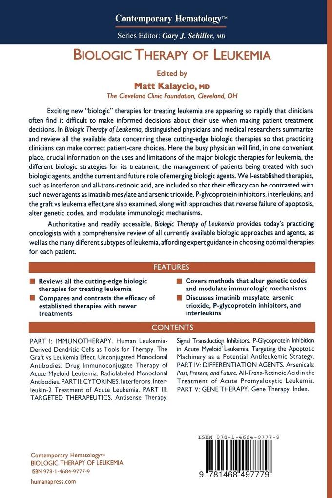 Weitere Ansicht: Biologic Therapy of Leukemia
