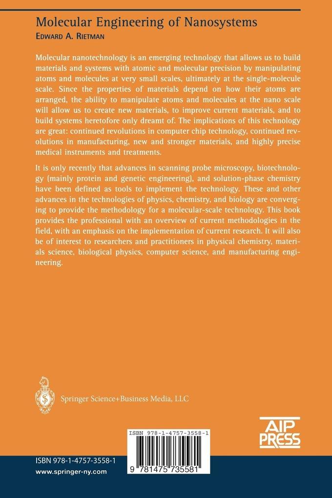Weitere Ansicht: Molecular Engineering of Nanosystems | Edward A. Rietman