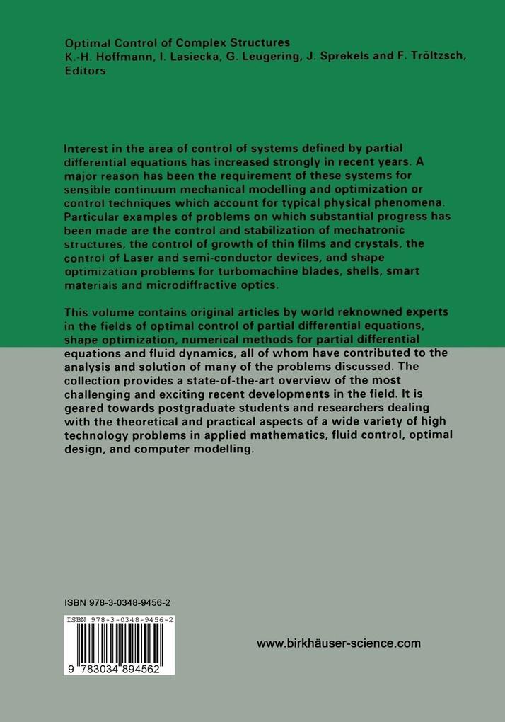 Weitere Ansicht: Optimal Control of Complex Structures