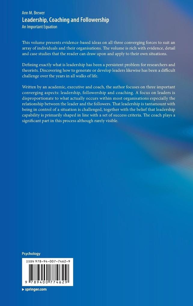 Weitere Ansicht: Leadership, Coaching and Followership | Ann M. Brewer