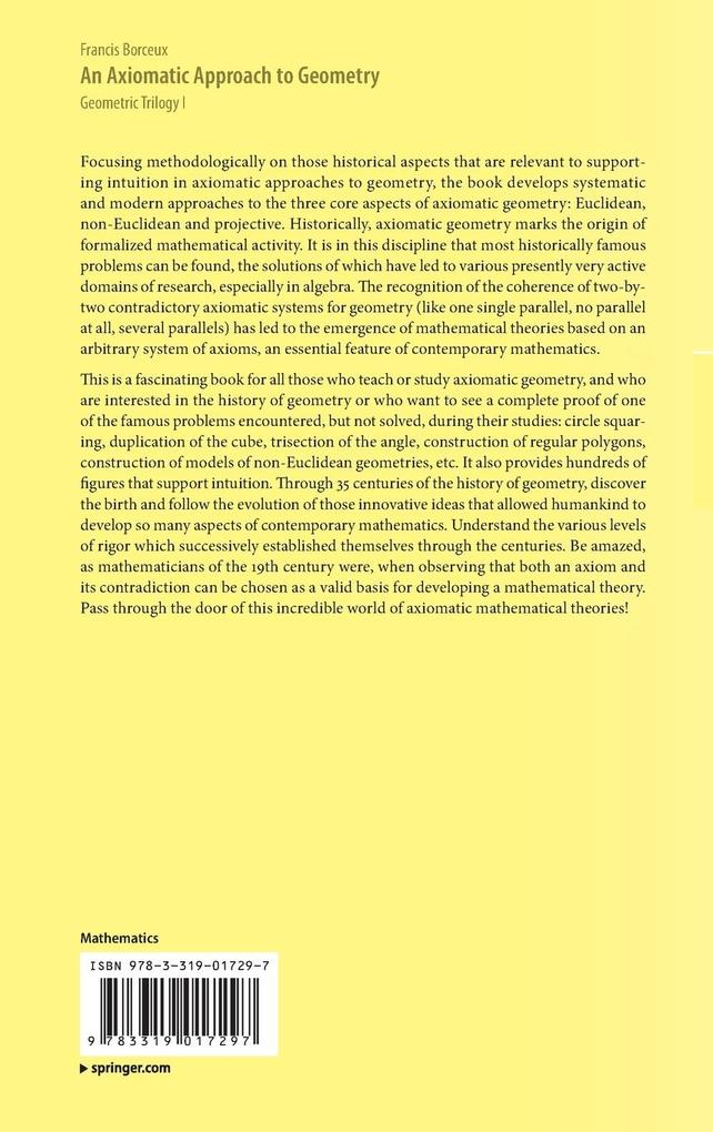 Weitere Ansicht: An Axiomatic Approach to Geometry | Francis Borceux