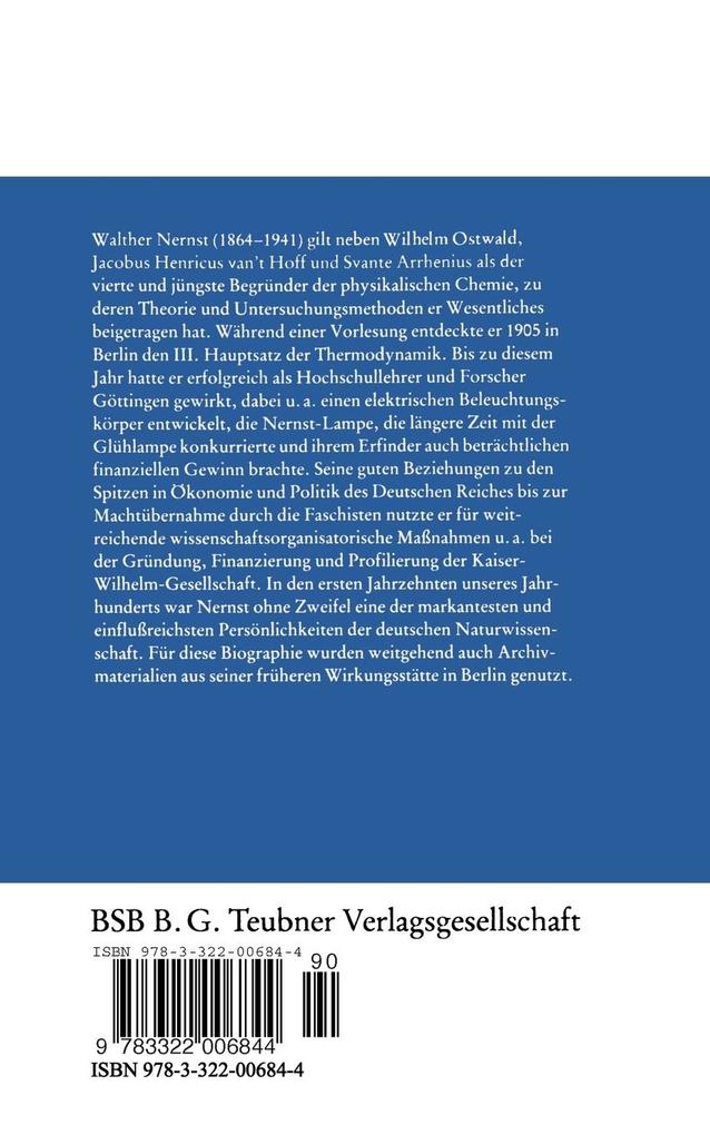 Weitere Ansicht: Walther Nernst | Hans-Georg Bartel