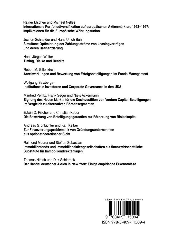 Weitere Ansicht: Finanzmanagement 1999