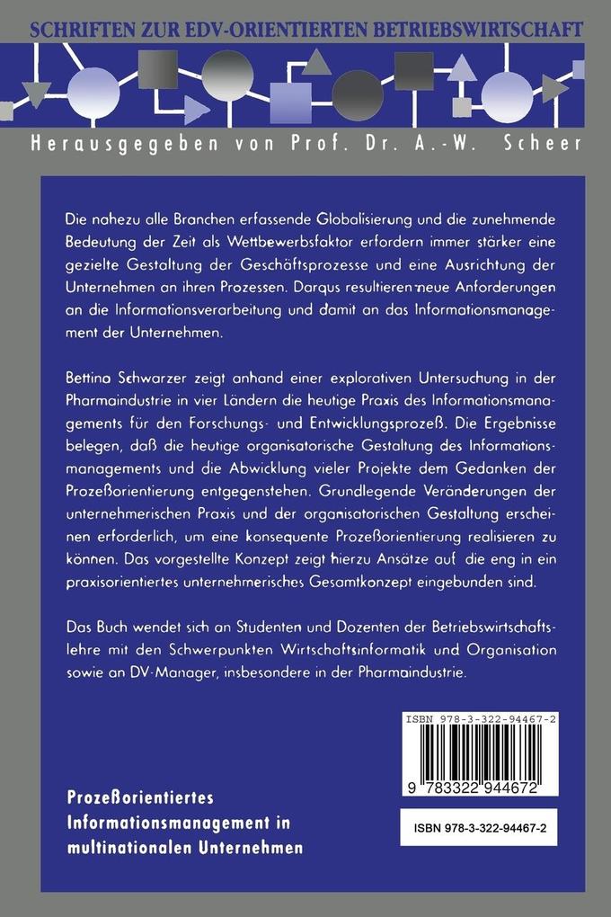 Weitere Ansicht: Prozeßorientiertes Informationsmanagement in multinationalen Unternehmen | Bettina Schwarzer