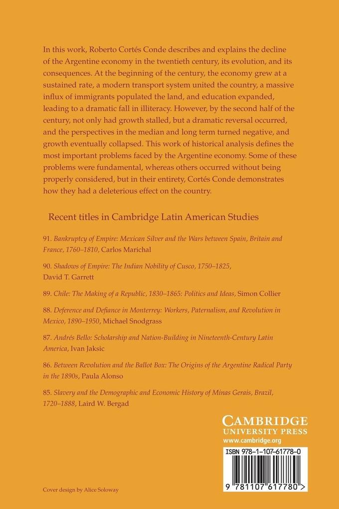 Weitere Ansicht: The Political Economy of Argentina in the Twentieth Century | Roberto Cortes Conde