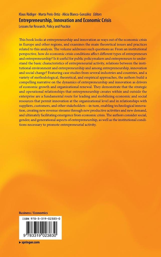 Weitere Ansicht: Entrepreneurship, Innovation and Economic Crisis