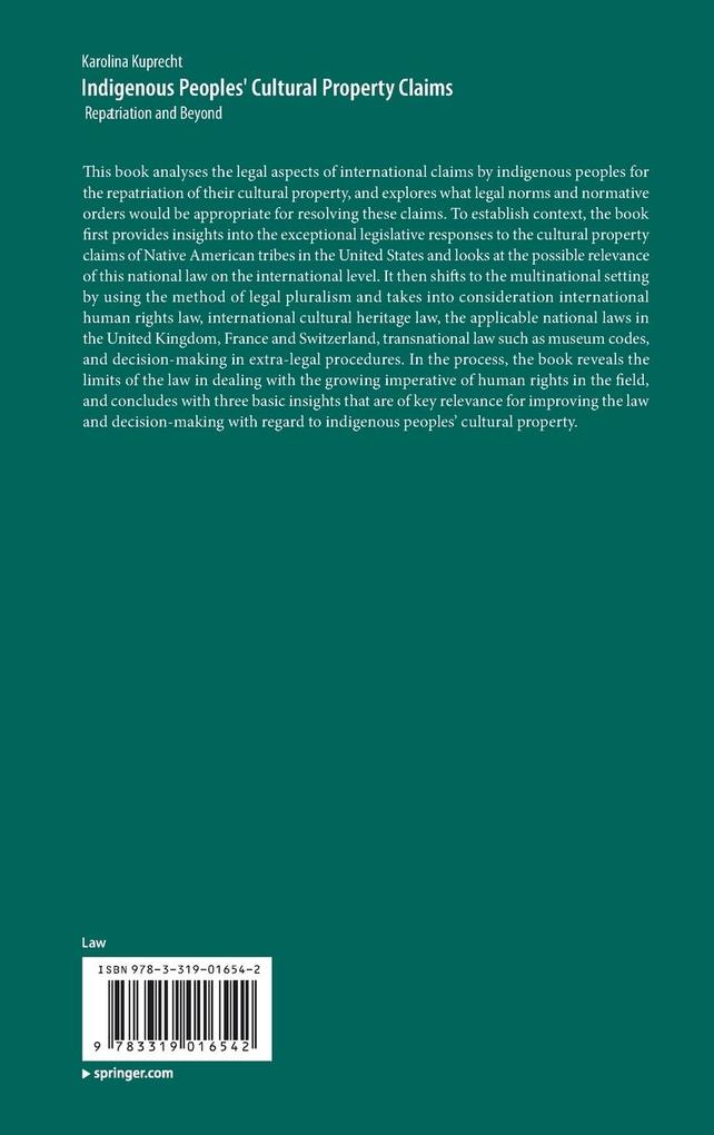 Weitere Ansicht: Indigenous Peoples' Cultural Property Claims | Karolina Kuprecht