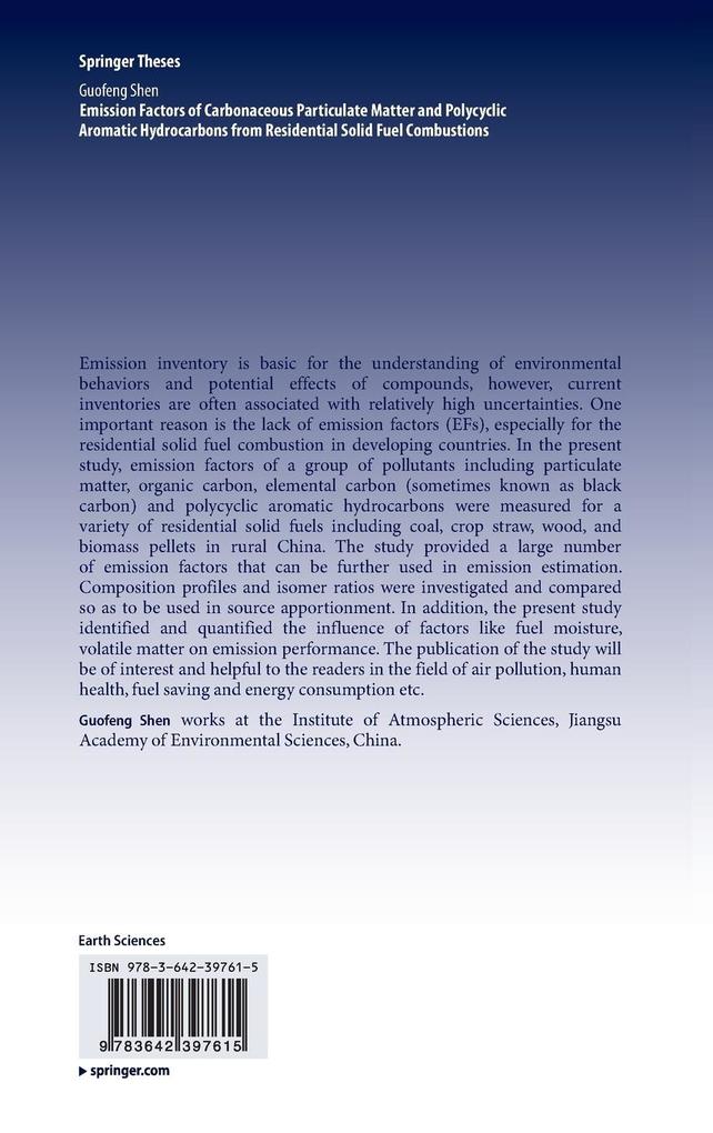 Weitere Ansicht: Emission Factors of Carbonaceous Particulate Matter and Polycyclic Aromatic Hydrocarbons from Residential Solid Fuel Combustions | Guofeng Shen