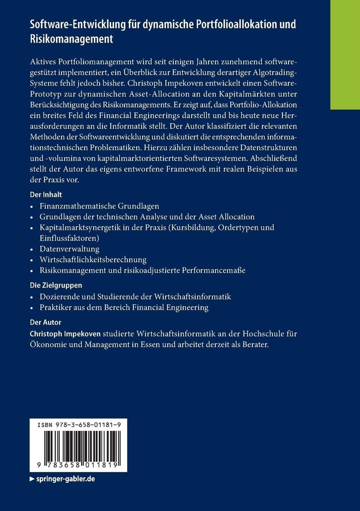Weitere Ansicht: Software-Entwicklung für dynamische Portfolioallokation und Risikomanagement | Christoph Impekoven