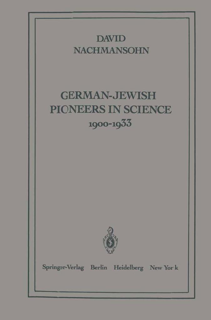 Produktbild: German-Jewish Pioneers in Science 1900-1933 | D. Nachmansohn