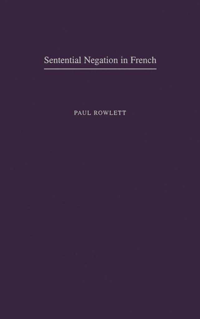 Produktbild: Sentential Negation in French | Paul Rowlett