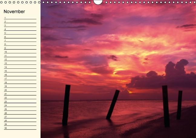 Weitere Ansicht: Immerwährender Geburtstagskalender - Beautiful Sunsets (Wandkalender immerwährend DIN A3 quer) | Melanie Viola