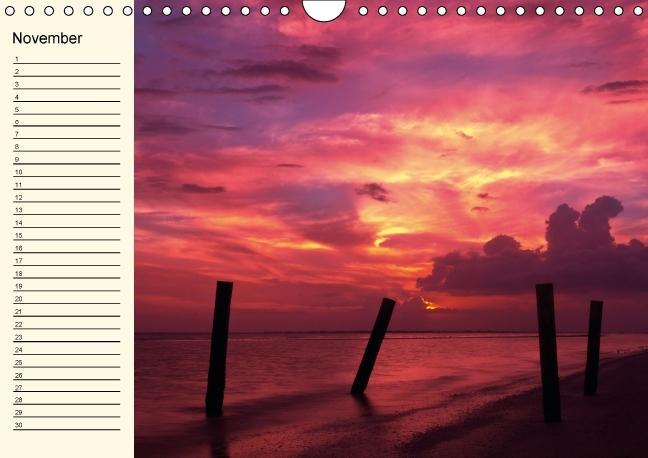 Weitere Ansicht: Immerwährender Geburtstagskalender - Beautiful Sunsets (Wandkalender immerwährend DIN A4 quer) | Melanie Viola