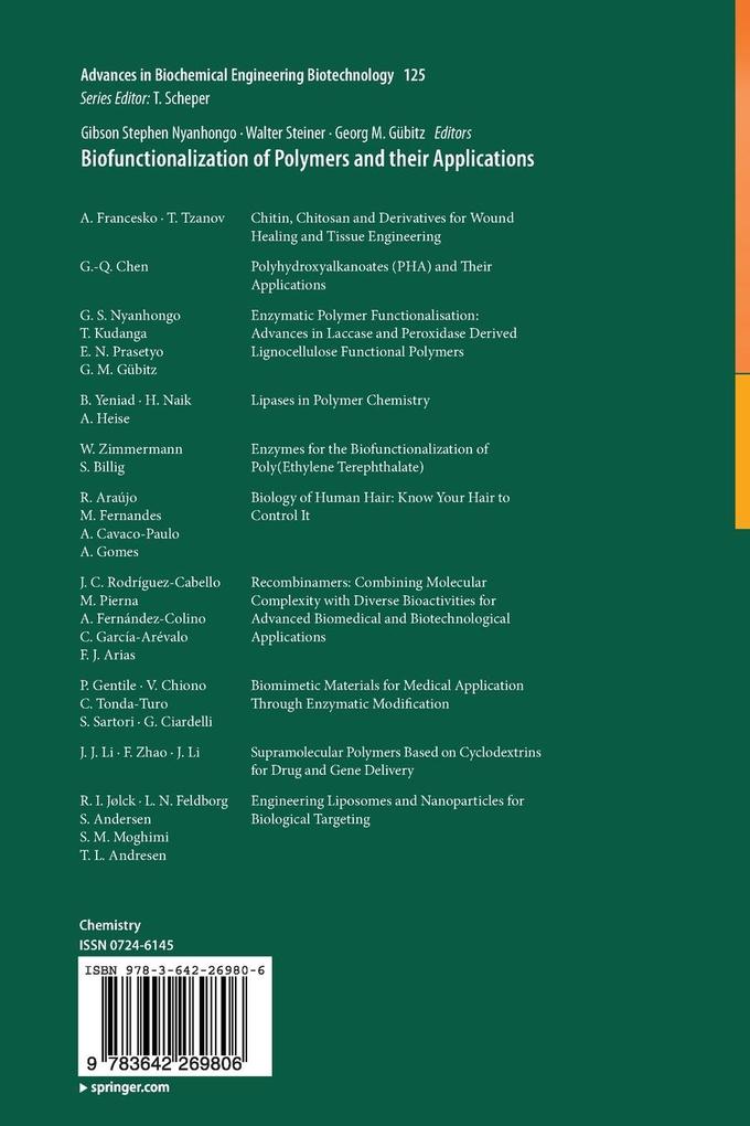 Weitere Ansicht: Biofunctionalization of Polymers and their Applications