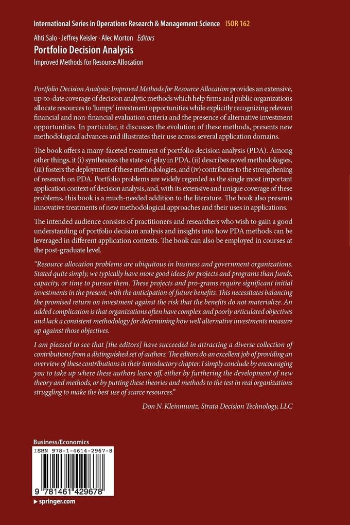 Weitere Ansicht: Portfolio Decision Analysis