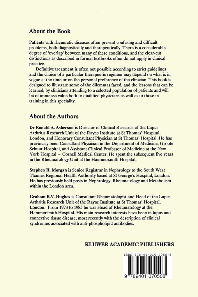Weitere Ansicht: Problems in the Rheumatic Diseases | R. A. Asherson, G. R. V. Hughes, S. H. Morgan