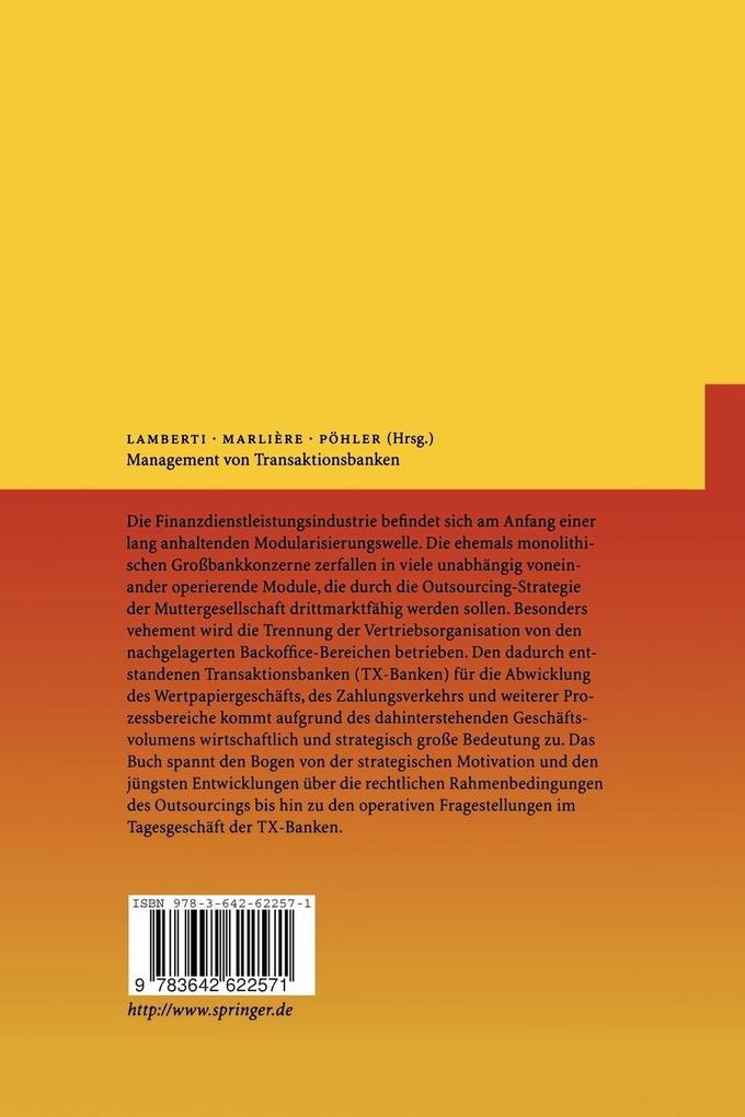 Weitere Ansicht: Management von Transaktionsbanken