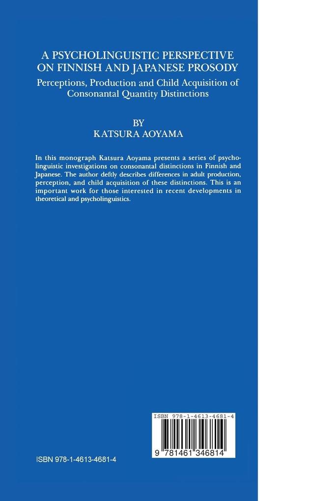Weitere Ansicht: A Psycholinguistic Perspective on Finnish and Japanese Prosody | Katsura Aoyama