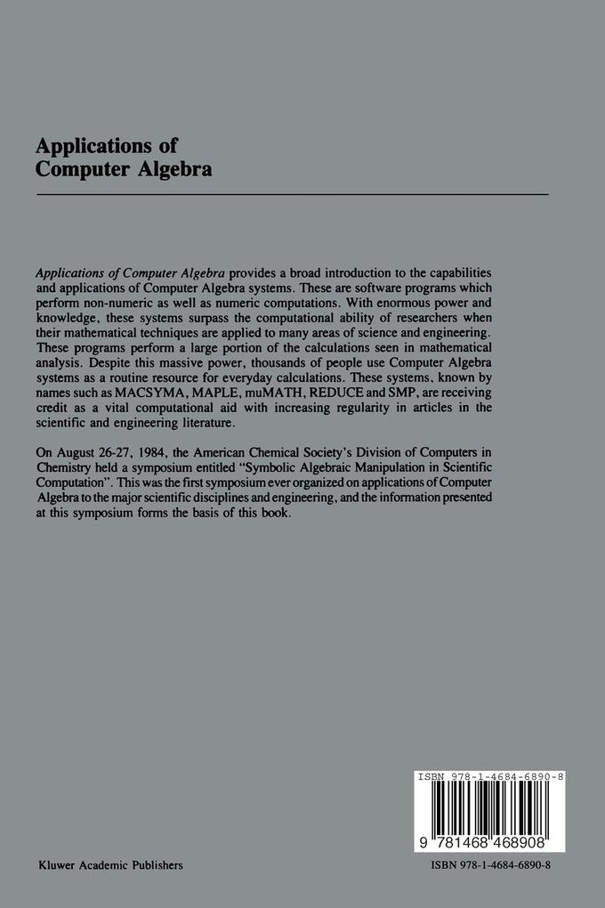 Weitere Ansicht: Applications of Computer Algebra