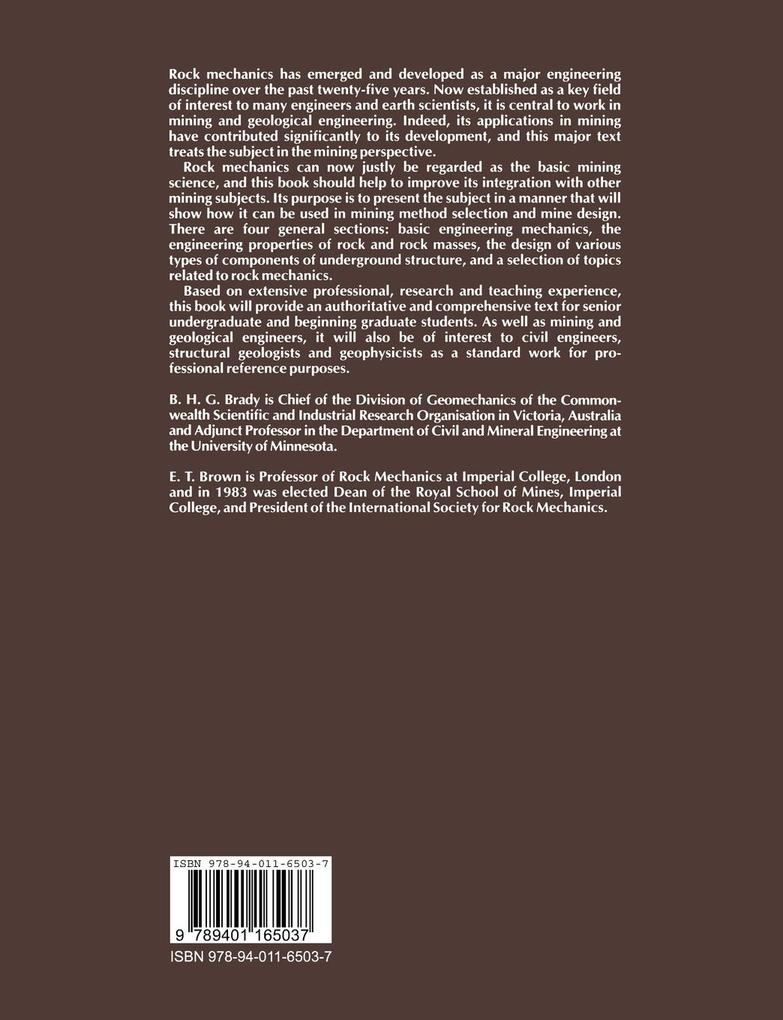 Weitere Ansicht: Rock Mechanics | B. H. G. Brady