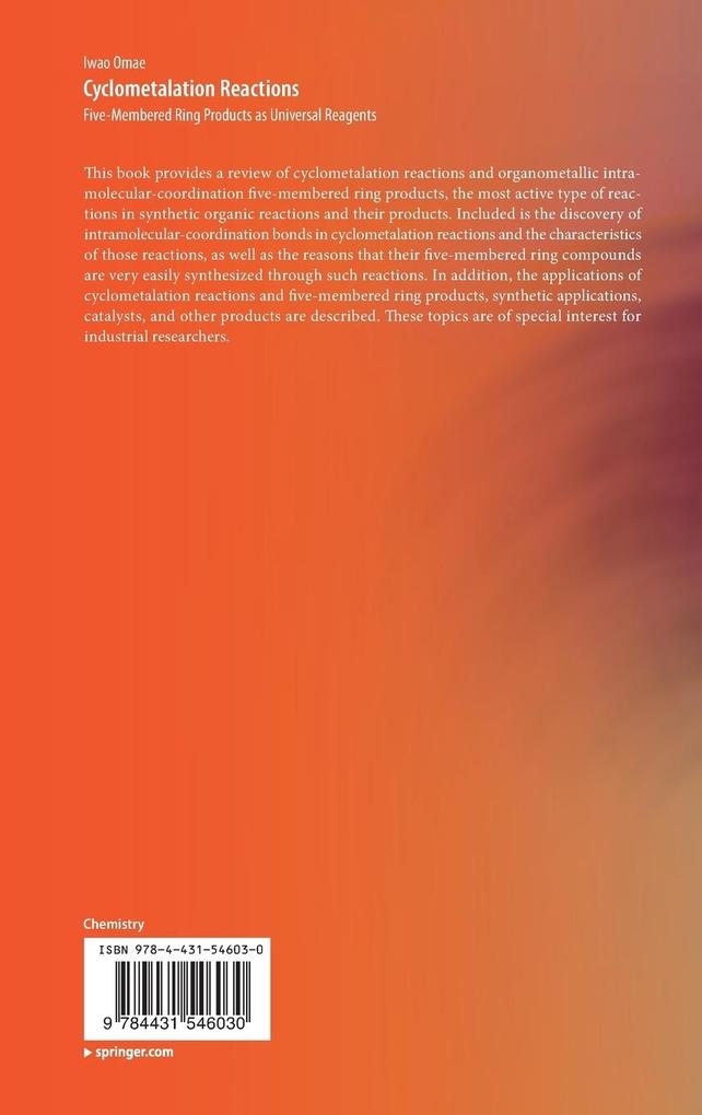 Weitere Ansicht: Cyclometalation Reactions | Iwao Omae