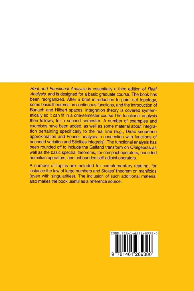 Weitere Ansicht: Real and Functional Analysis | Serge Lang