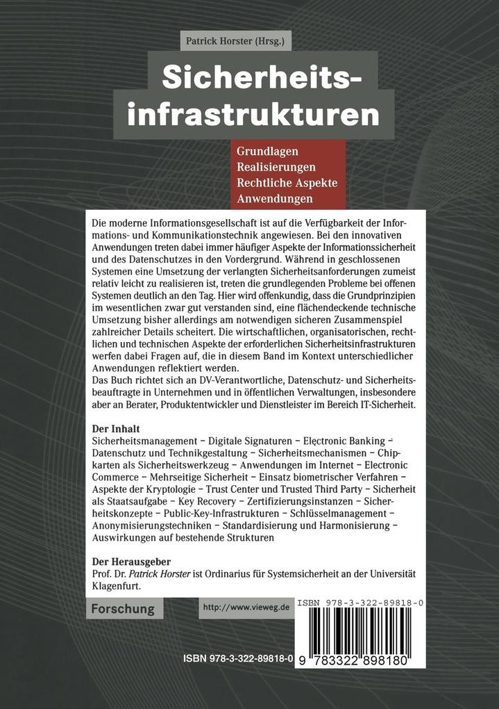 Weitere Ansicht: Sicherheitsinfrastrukturen