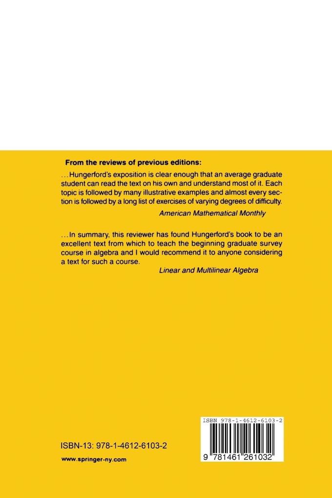 Weitere Ansicht: Algebra | Thomas W. Hungerford