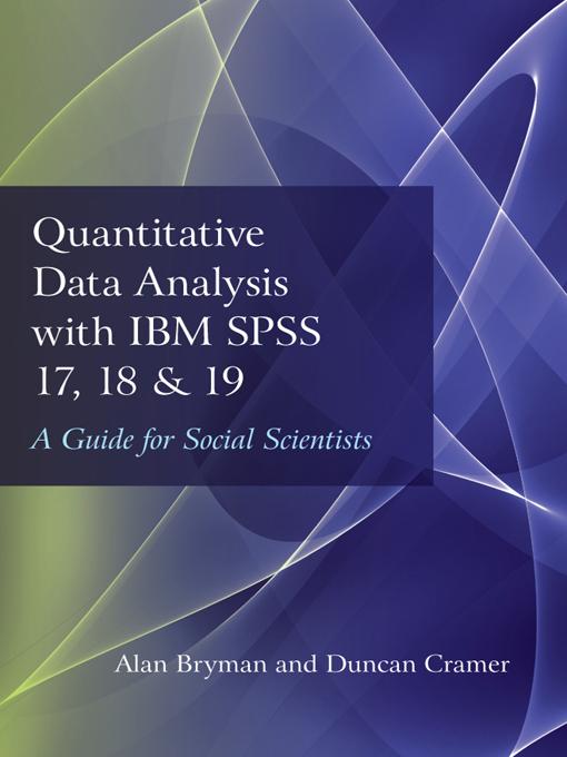 Produktbild: Quantitative Data Analysis with IBM SPSS 17, 18 & 19 | Alan Bryman, Duncan Cramer