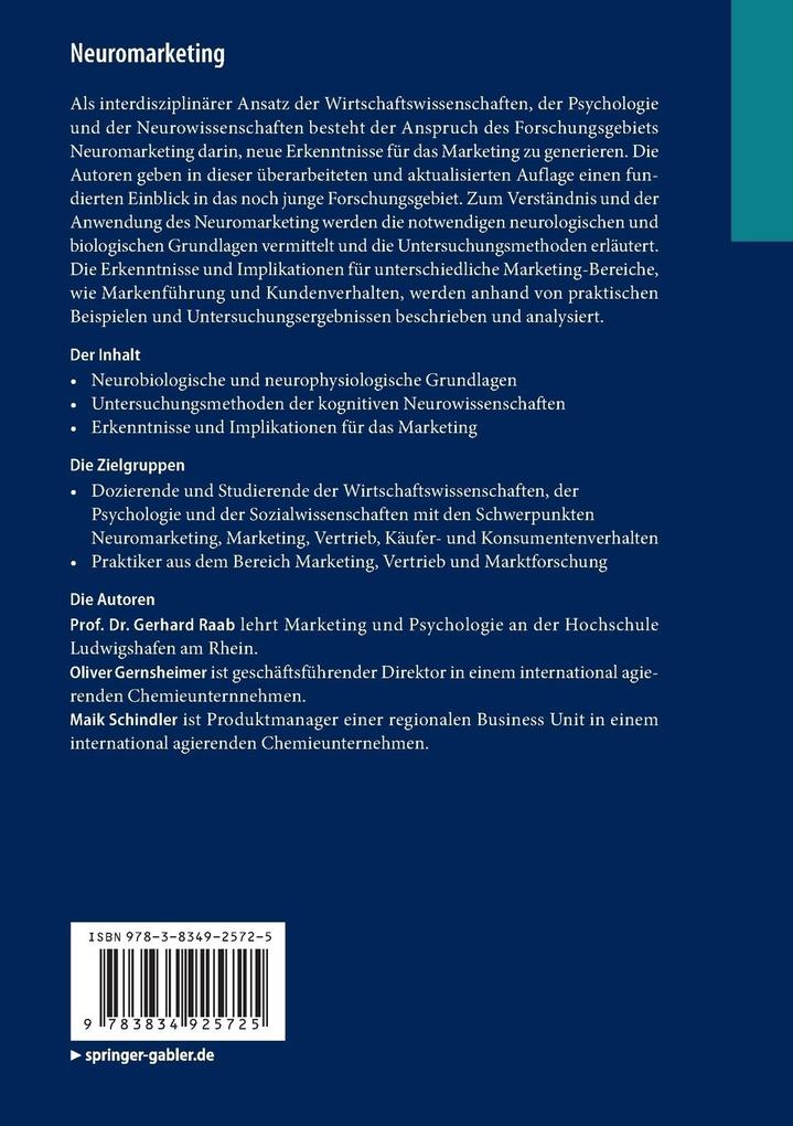Weitere Ansicht: Neuromarketing | Oliver Gernsheimer, Gerhard Raab, Maik Schindler