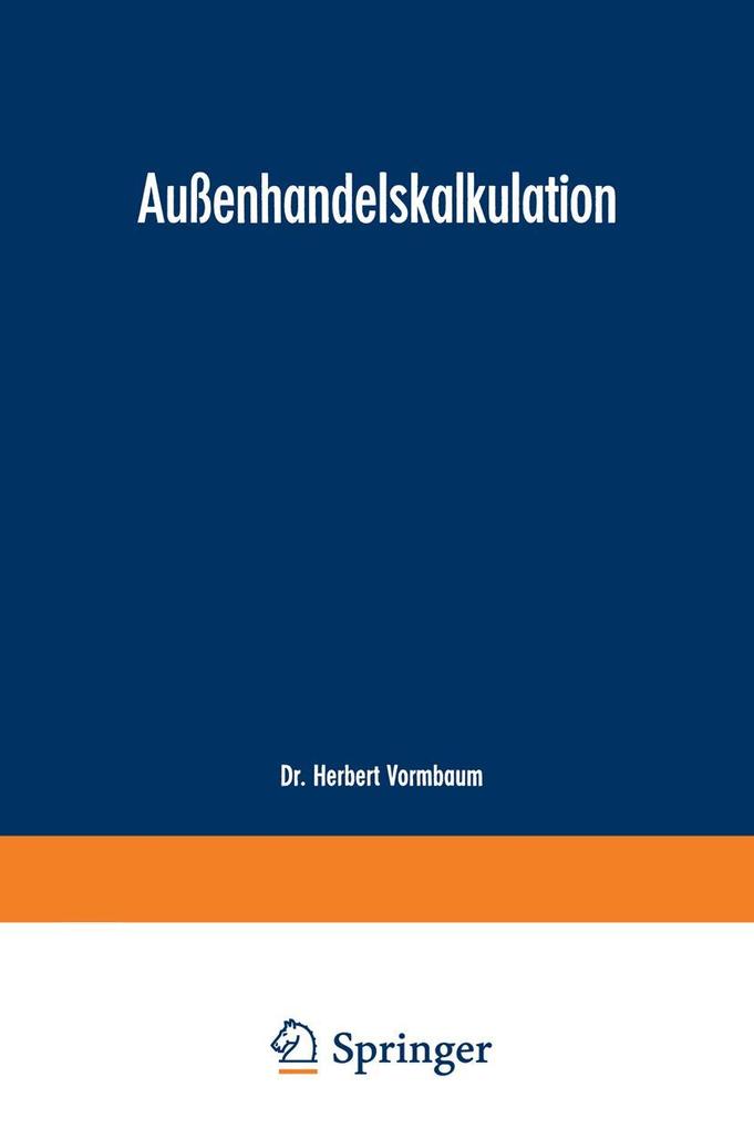 Produktbild: Außenhandelskalkulation | Herbert Vormbaum