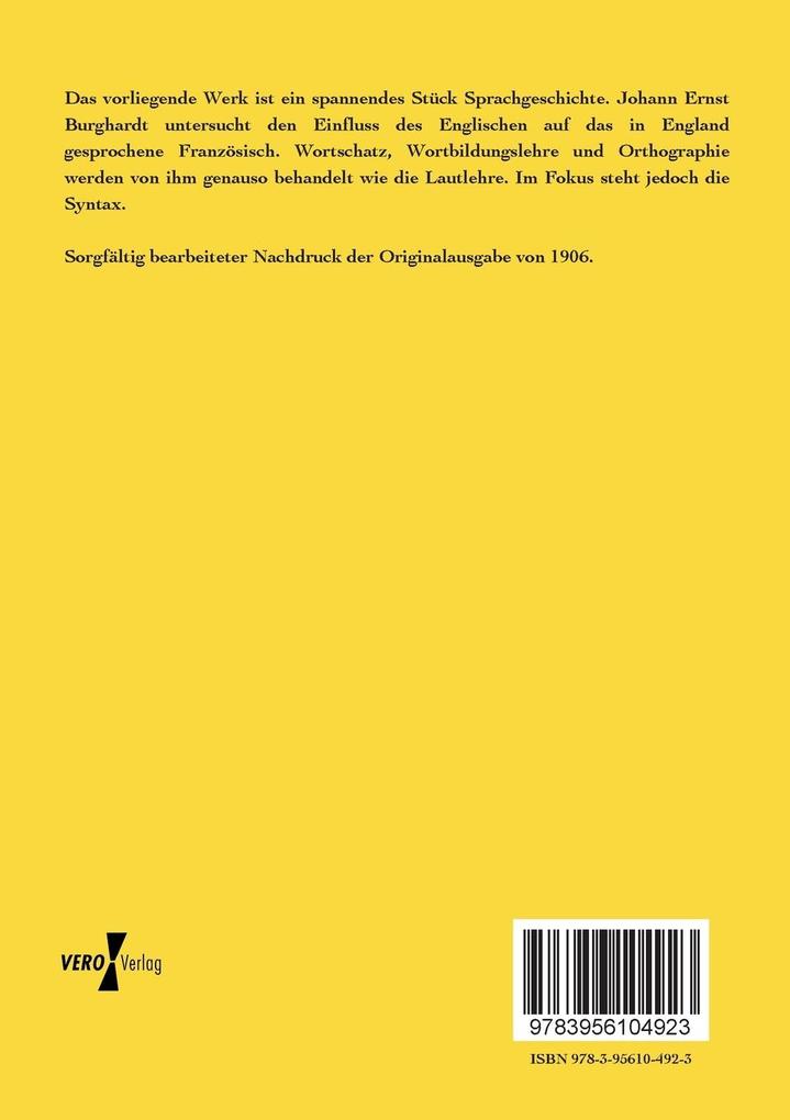 Weitere Ansicht: Über den Einfluss des Englischen auf das Anglo-Normannische | J. E. Burghardt