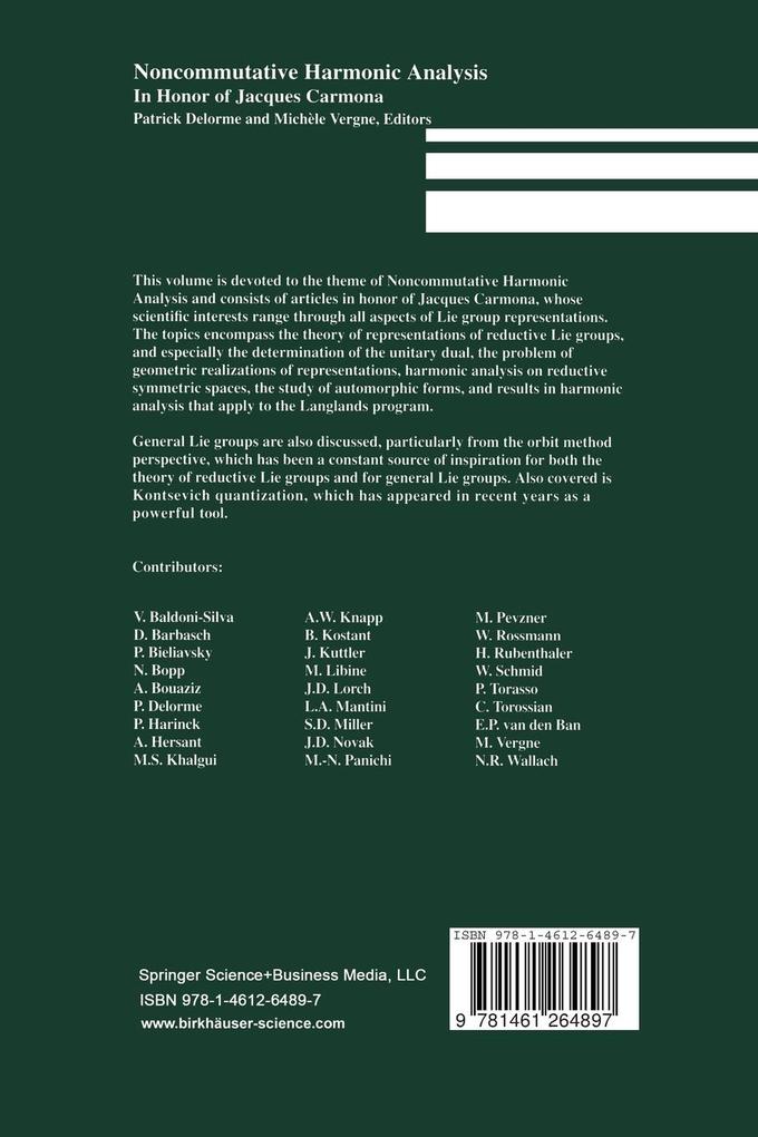 Weitere Ansicht: Noncommutative Harmonic Analysis