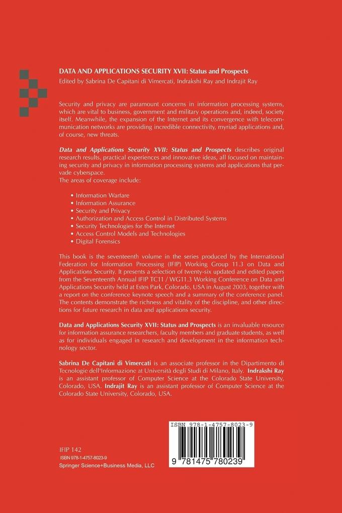 Weitere Ansicht: Data and Applications Security XVII