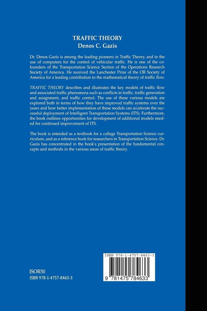 Weitere Ansicht: Traffic Theory | Denos C. Gazis