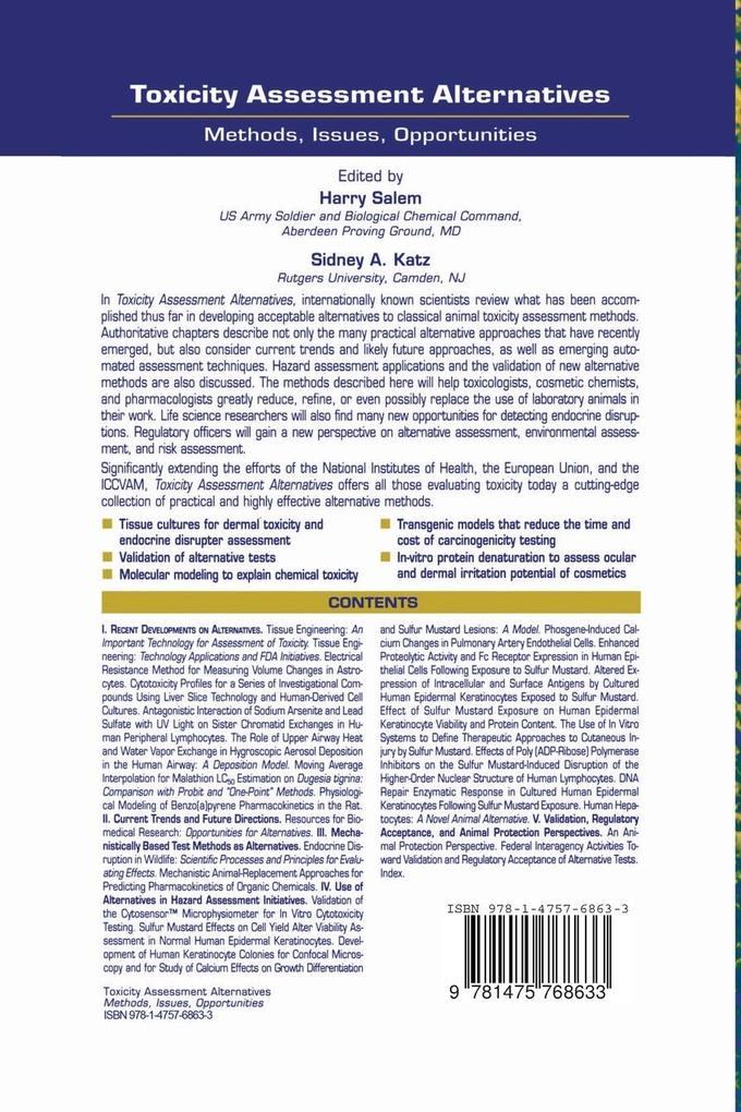 Weitere Ansicht: Toxicity Assessment Alternatives